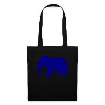 Éléphant - Sac en tissu - noir - Devant