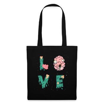 Halloween zombie monster brain love brains - Tote Bag - black - Front
