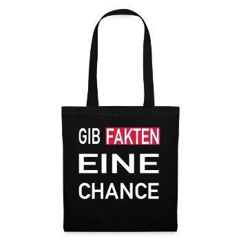 Gib Fakten eine Chance - Stoffbeutel - Schwarz - Vorne