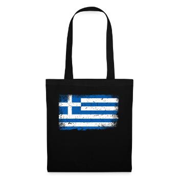 Drapeau de la grèce - Sac en tissu - noir - Devant
