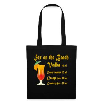 Cocktail "Sex On The Beach" - Stoffbeutel - Schwarz - Vorne
