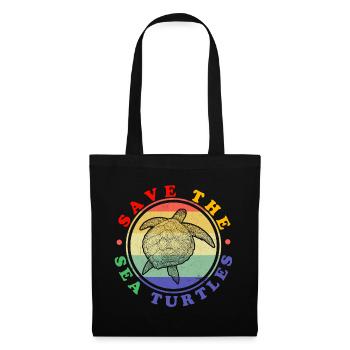 Save the Sea Shields Love Ocean M - Tote Bag - black - Front