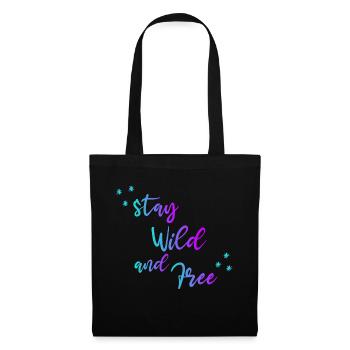 WILD FREE GRADIENT BLUE PURPLE - Tote Bag - black - Front
