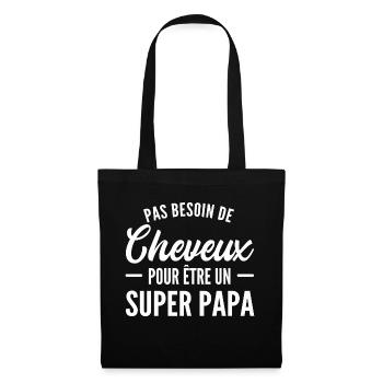 pas besoin de cheveux pour être un super papa - Sac en tissu - noir - Devant