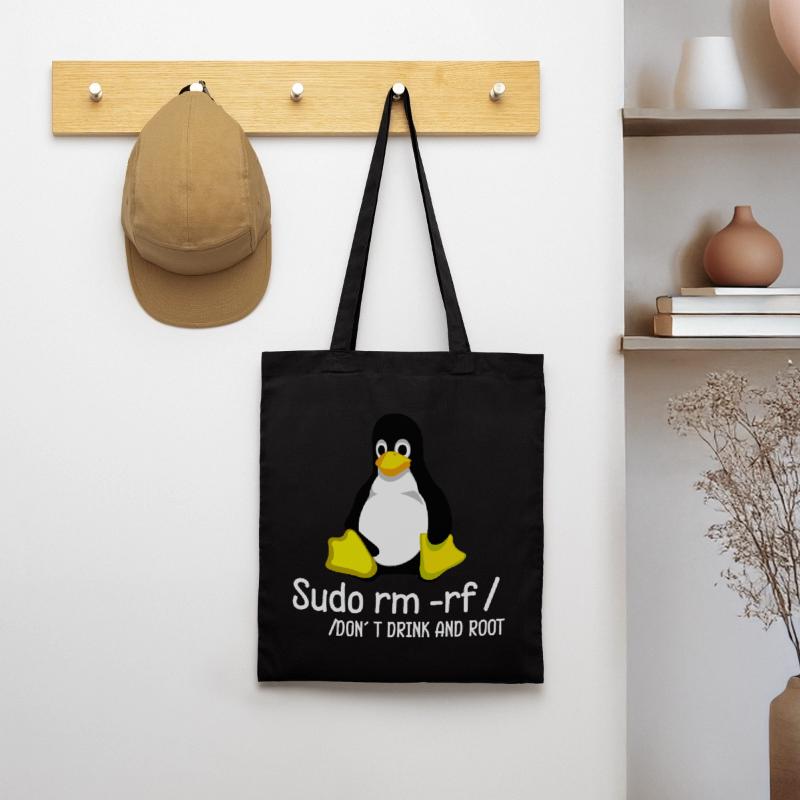 Sudo rm -rf / Programmeur Tux Pingouin Coding Sac en tissu