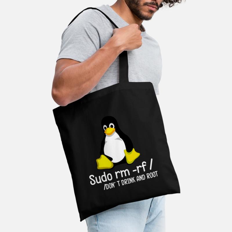 Sudo rm -rf / Programmeur Tux Pingouin Coding Sac en tissu