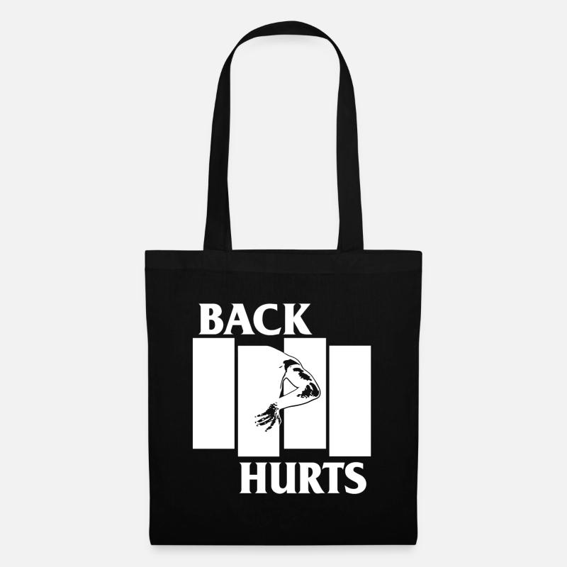 BACK HURTS white - Stoffbeutel - Schwarz