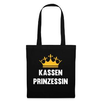 Kassen Prinzessin - Stoffbeutel - Schwarz - Vorne