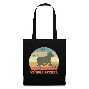 Kuhflüsterer Landwirt Viehwirt Bauer - Stoffbeutel - Schwarz - Vorne