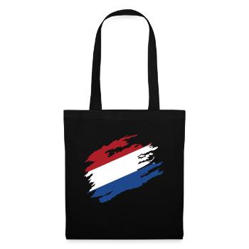 Niederlande Holland Flagge Kratzer - Stoffbeutel - Schwarz - Vorne