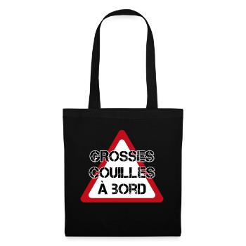 grosse couilles cadeau beauf sticker voiture - Sac en tissu - noir - Devant