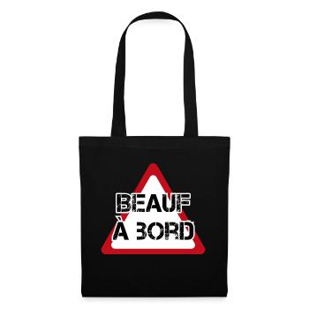sticker pour voiture beauf à bord danger - Sac en tissu - noir - Devant