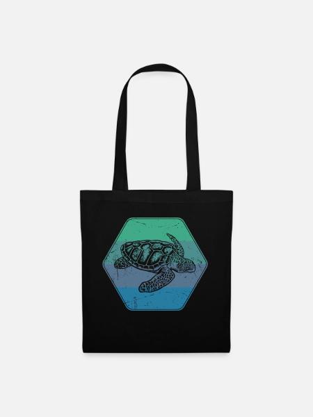 Schildkröte - Stoffbeutel - Schwarz