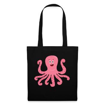 Oktopus - Stoffbeutel - Schwarz - Vorne