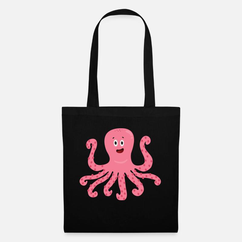 Oktopus - Stoffbeutel - Schwarz