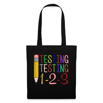 Testing, Testing, 1-2-3 Fun Gift - Tote Bag - black - Front