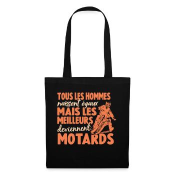 Homme Motard Tous Les Hommes Naissent Égaux Moto - Sac en tissu - noir - Devant