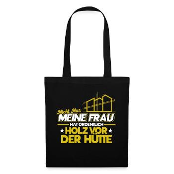 Ordentlich Holz Vor Der Hütte Bauleiter Bauherr - Stoffbeutel - Schwarz - Vorne