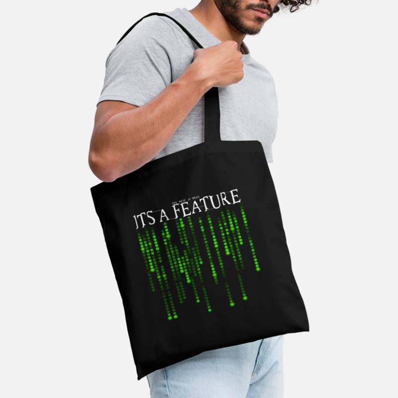 It's Not A Bug - It's A Feature Green Source Code Tote Bag