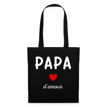 papa d'amour idée cadeau - Sac en tissu - noir - Devant