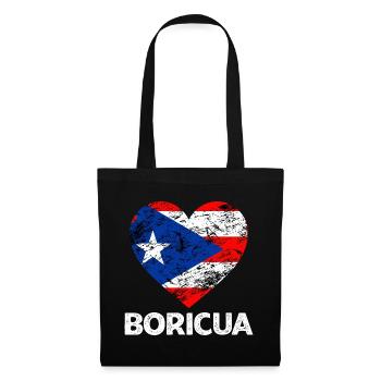 Boricua Un amoureux des Portoricains de Puerto - Sac en tissu - noir - Devant
