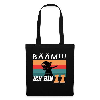 11.Geburtstag Bääm Ich Bin 11 Jahre Geburtstag - Stoffbeutel - Schwarz - Vorne