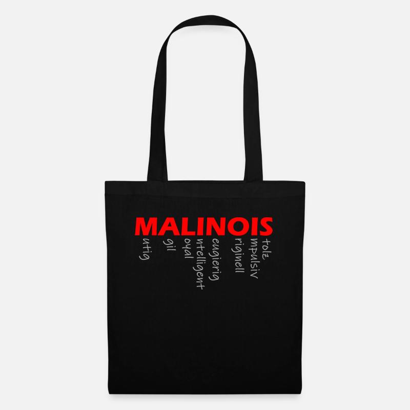 Malinois mutig, loyal, intelligent, stolz - Stoffbeutel - Schwarz
