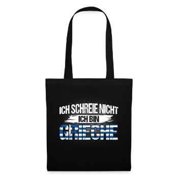 Grieche Griechen Griechenland Geschenk - Stoffbeutel - Schwarz - Vorne