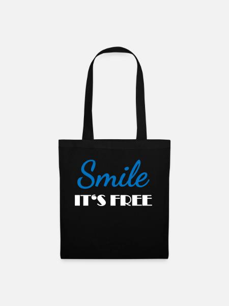 Smile! It's free - Stoffbeutel - Schwarz