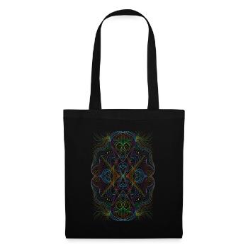 Geometrie Mandala - Stoffbeutel - Schwarz - Vorne