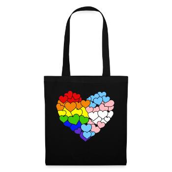 Heart Rainbow And Transgender Flag For Pride Month - Tote Bag - black - Front