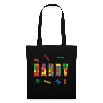 Daddy Parent Brick Master Builder Building Blocks - Stoffbeutel - Schwarz - Vorne