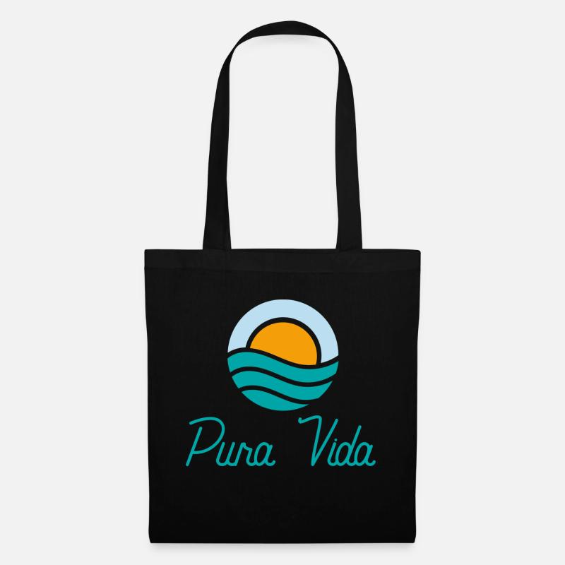 Pura vida Sonne - Stoffbeutel - Schwarz