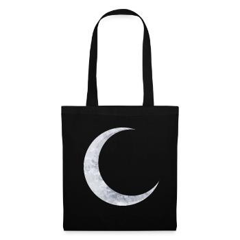 delicate shimmering silver moon - Tote Bag - black - Front