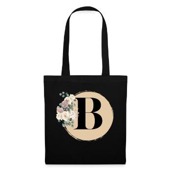 Buchstabe B - Stoffbeutel - Schwarz - Vorne