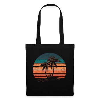 Palm Tree Shirt. Retro Style Tropical Beach - Stoffbeutel - Schwarz - Vorne