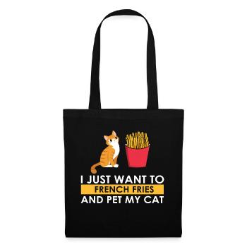 Saucisse Hot Dog Cat Lover - Sac en tissu - noir - Devant