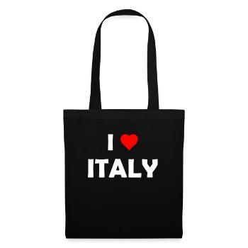 I love Italy - Italien - Italia - Stoffbeutel - Schwarz - Vorne