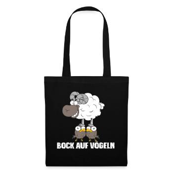 Bock auf Vögeln - Stoffbeutel - Schwarz - Vorne