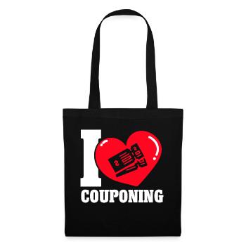 Gutschein Shopper Rabatt Couponer Rabattverkauf - Stoffbeutel - Schwarz - Vorne