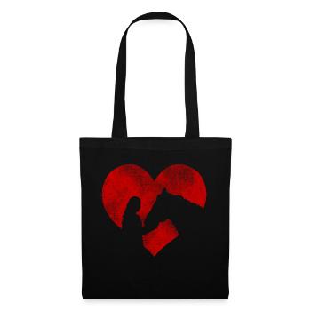 coeur amoureux des chevaux femme aime les chevaux - Sac en tissu - noir - Devant