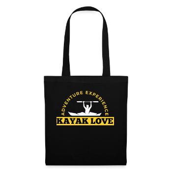 kayak love canoë retro - Sac en tissu - noir - Devant