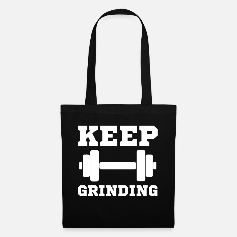 Keep Grinding Training Motivation Erfolg Spruch - Stoffbeutel - Schwarz