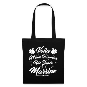 Voilà à quoi ressemble une super marraine - Sac en tissu - noir - Devant