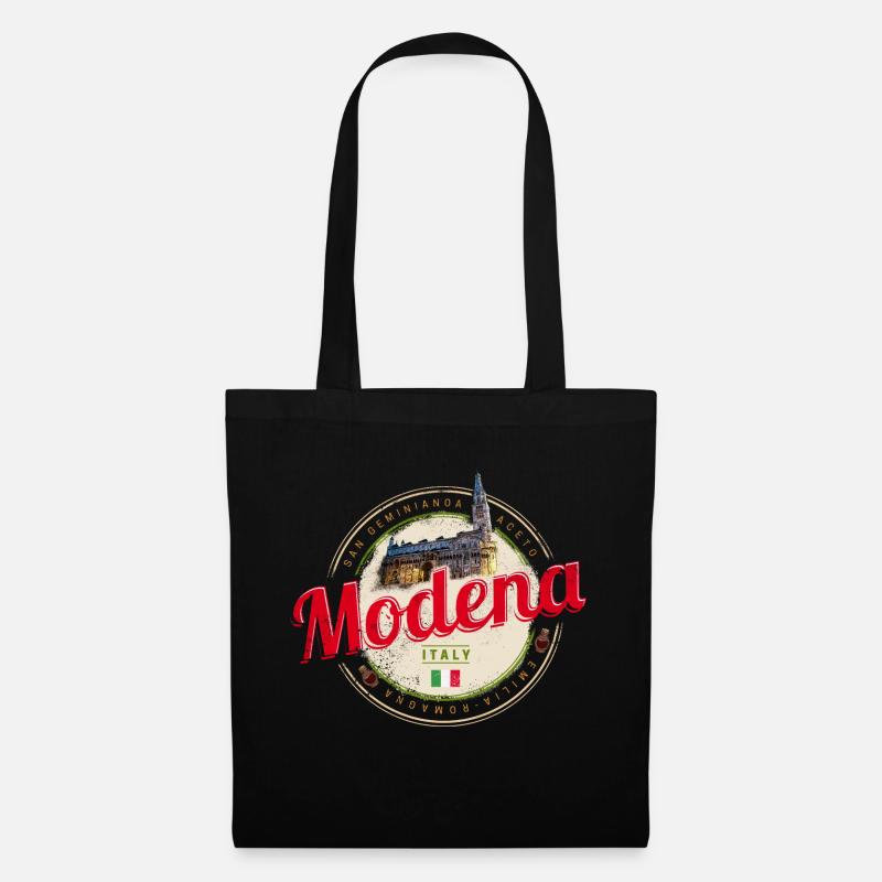 Modena Emilia-Romagna Balsamico Design Italien - Stoffbeutel - Schwarz