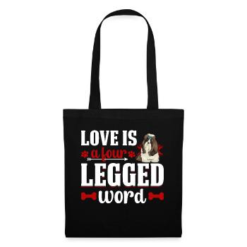 Shih Tzu Dear Four-legged Word Funny - Tote Bag - black - Front