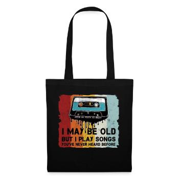 Retro Kassette Cooler Spruch - Stoffbeutel - Schwarz - Vorne