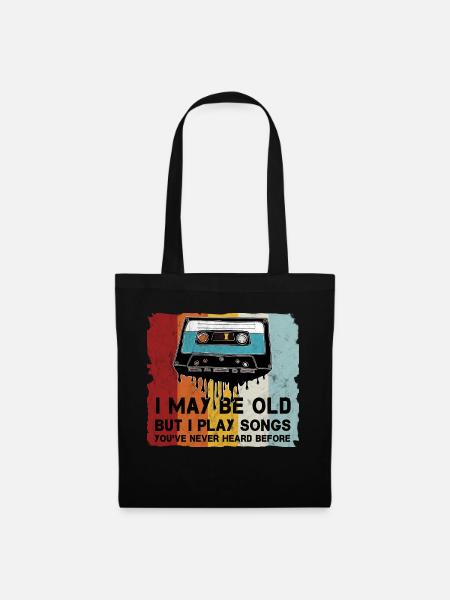 Retro Kassette Cooler Spruch - Stoffbeutel - Schwarz