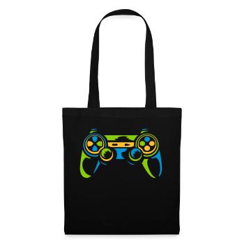 Console rétro contrôleur coloré - Sac en tissu - noir - Devant