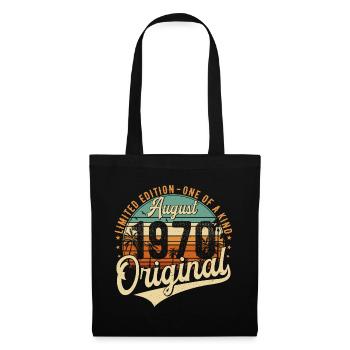 Août 1970 Vintage Anniversaire Rétro - Sac en tissu - noir - Devant